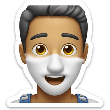 Someone sniffing powdered sugar sticker