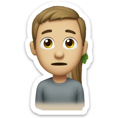 a man looks at a tree in embarrassment (joy sticker