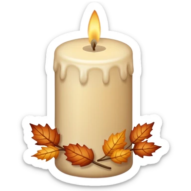 Beige Cozy Candle autumn sticker