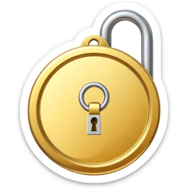 a gold medal with ONLY ONE lock engraved on it sticker