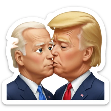 donald trump kissing joe biden sticker