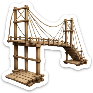 bridge made off rope and wood side view sticker