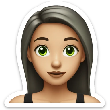 girl in black tank top green eyes sticker