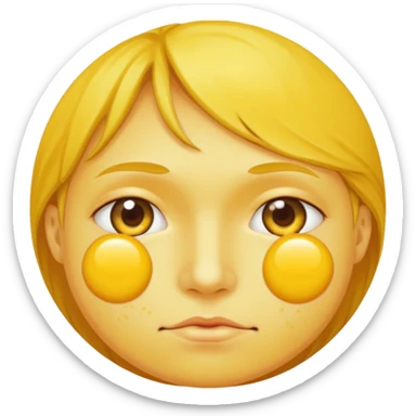 A circular yellow face with many small and close together face herpes sores sticker