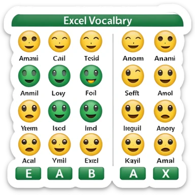 “Provide 5 emojis for Antonyms / Opposite / Negative meaning in Excel vocabulary sheet.” sticker