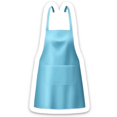 Realistic isolated light blue kitchen apron. sticker