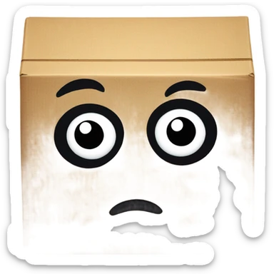 A box with (black oval Kirby eyes) sticker