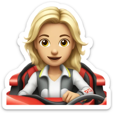 Girl driving a race car sticker