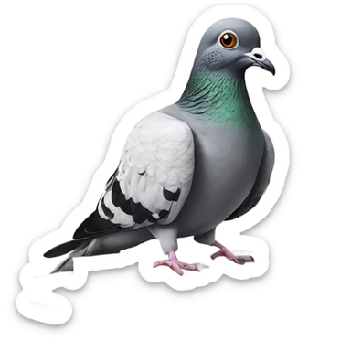 Pigeon with glasses and a book hyper realism  sticker