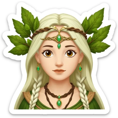 Leaf-necklace druid queen sticker