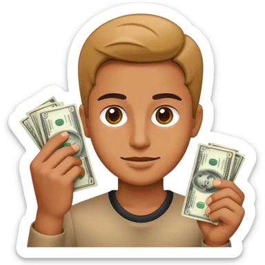 A person pays money not though sticker