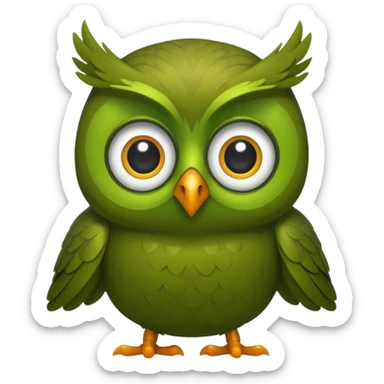 Duolingo green owl sticker