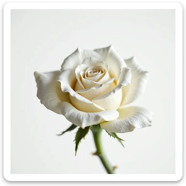 realistic white rose, subtle spinning, transparent background, animated gif sticker