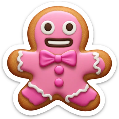 pink gingerbread cookie  sticker