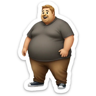 fat guy whith bear sticker