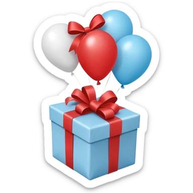 Please make light blue and white balloons too, make several and tie them to a gift sticker