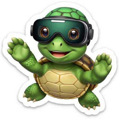 Turtle wearing a Vr headset  sticker