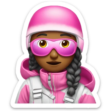 Snowboarding pink sticker