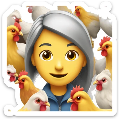 A person who loves chickens and teaching students; loves driving; learning english sticker
