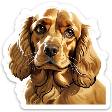 make a golden English cocker spaniel  sticker