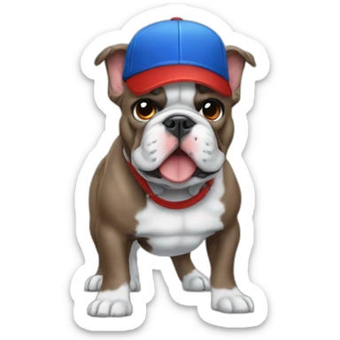 Blue franch bulldog with red cap sticker