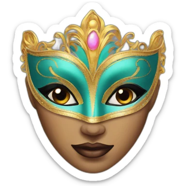 woman with carnival mask  sticker