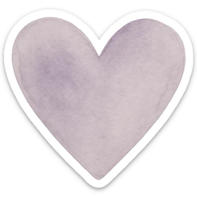 purple heart, painterly, watercolor art style, no text sticker
