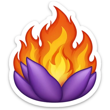 plain purple no orange color fire sticker