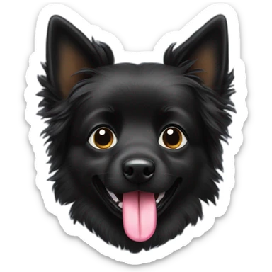 groenendael dog with tongue out sticker