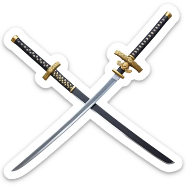 Famous old long Katana, full length chinese name on blade, japanese style. sticker