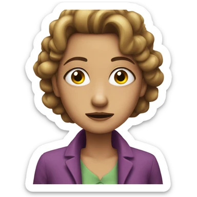 Lady watching with disgust  sticker