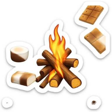 Bonfire with smores sticker