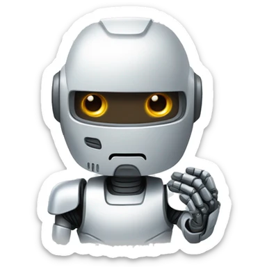 UN ROBOT SOLDADOR O EN LA MANO CON COSO DE SOLD sticker