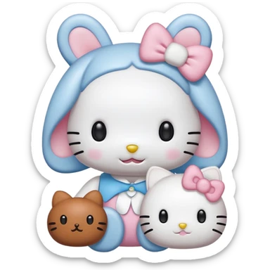 Hello kitty mit cinnamoroll  sticker