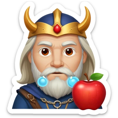 odin god with an apple sticker