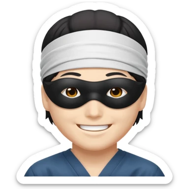 Gözleri bağlı sırıtan bir gojo satoru sticker