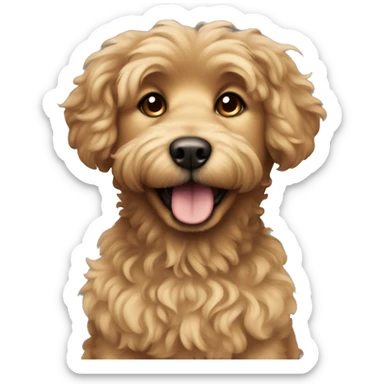 Light brown curly and fluffy dog  sticker