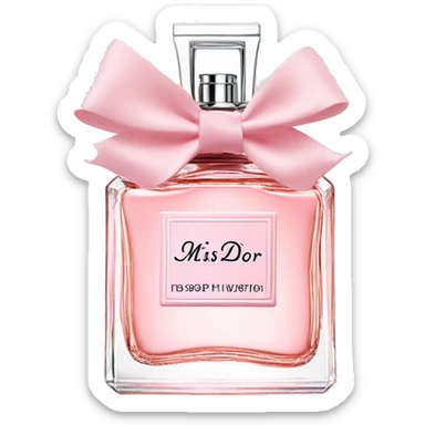 Light pink Miss Dior perfume with bow sticker