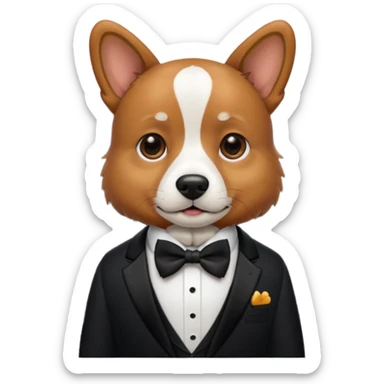 Groom dog with bowtie and suit sticker