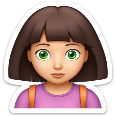 Dora l'exploratrice with fair skin green eyes sticker