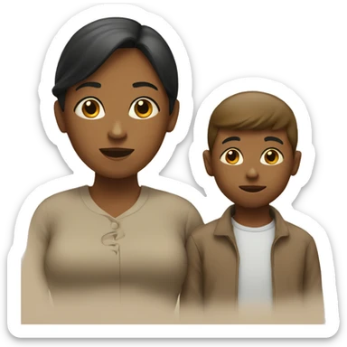 Mom and little boy sticker