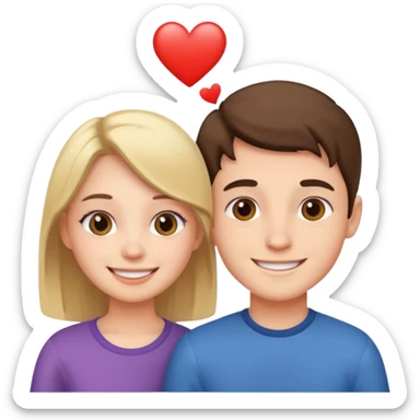 Boy and girl together close relationship cute sticker