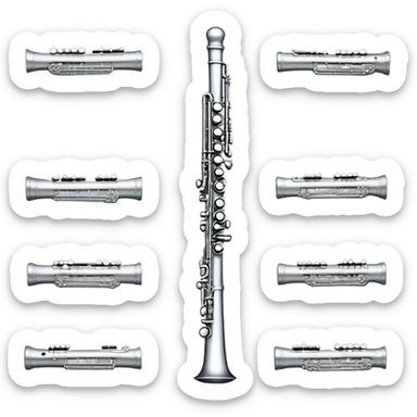 Silver concert flute sticker