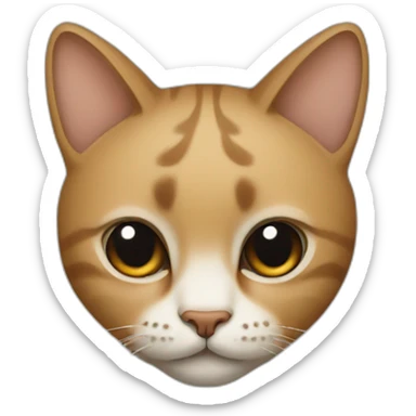 Cat with half of the muzzle is black and the other half is light brown sticker