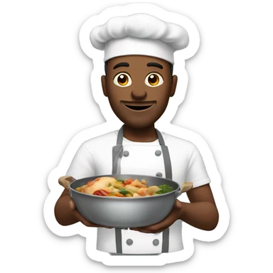 A man cooking food sticker