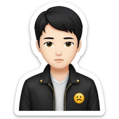 portrait of man, Kpop style sticker