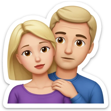 Une homme possessif qui essaye d’attraper le cou de sa femme sticker