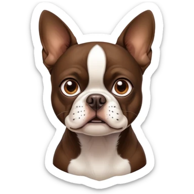 Brown Boston terrier  sticker
