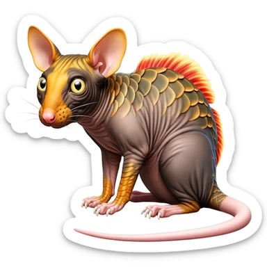 Flurry furry scaly mouse-Koi-possum-sphynx-sergal-fusion-animal-hybrid-creature  sticker