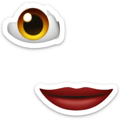 white foot with eye smile and red lips sticker
